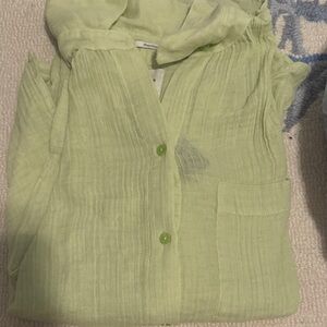 Abercrombie adult lime green button down